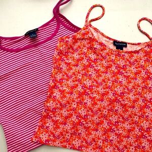 🩷🧡🌺ANN TAYLOR (2) Cotton Stretch Cami Tops